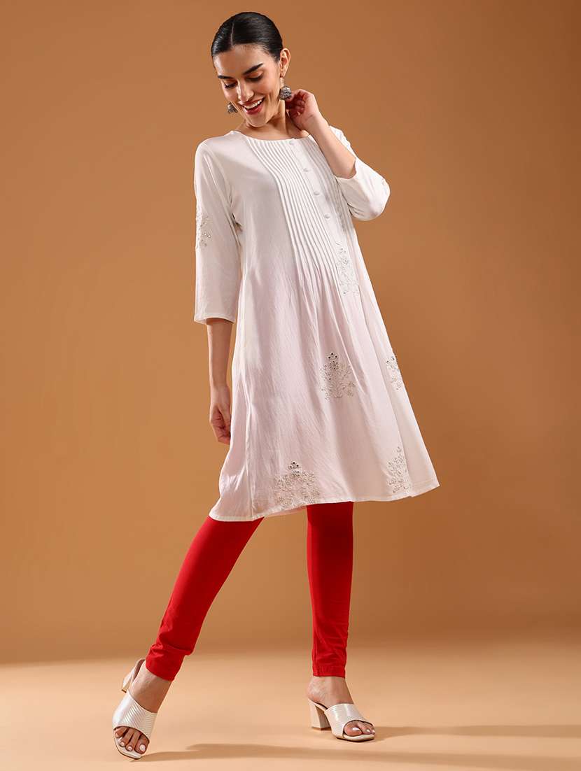 women solid mid rise ankle length leggings - 21987852 -  Standard Image - 4