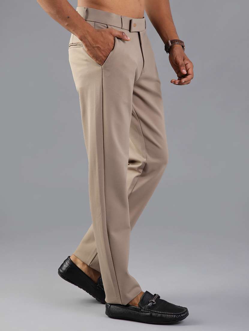 men solid mid rise casual chinos - 21987880 -  Standard Image - 1