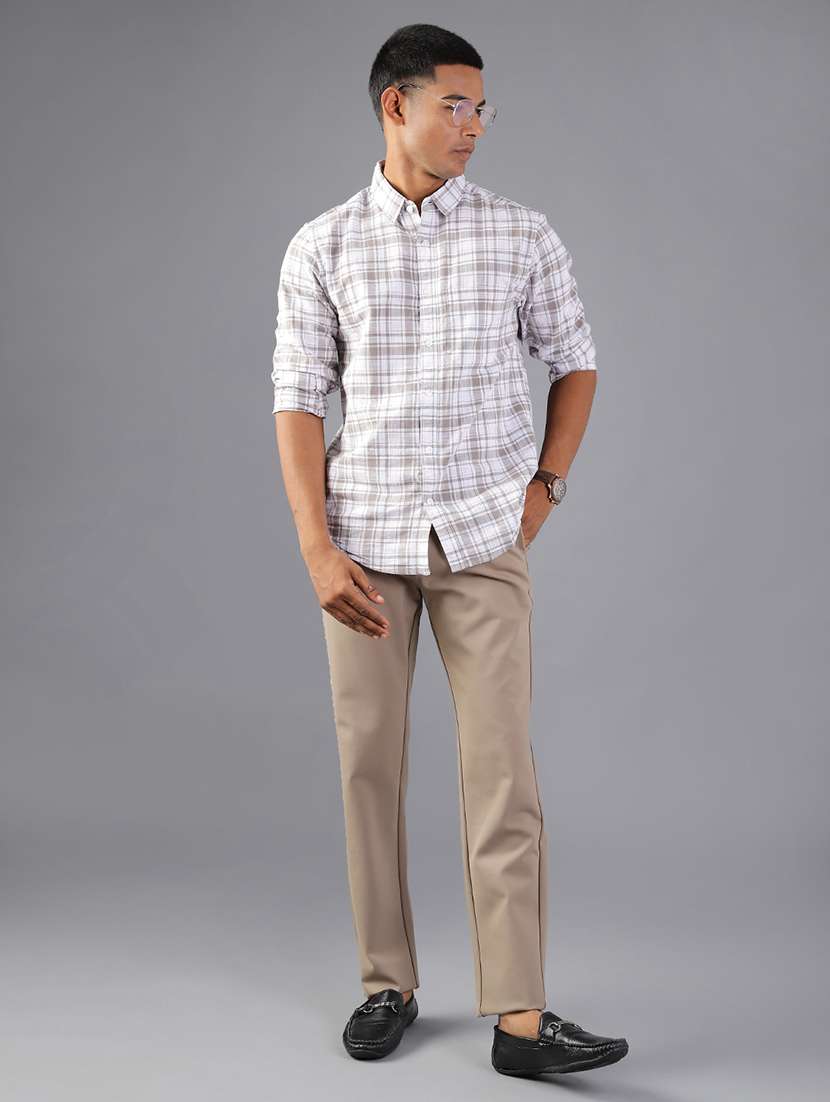 men solid mid rise casual chinos - 21987880 -  Standard Image - 4