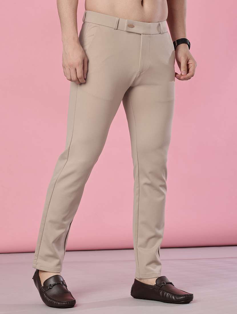 men solid mid rise casual chinos - 21987881 -  Standard Image - 1