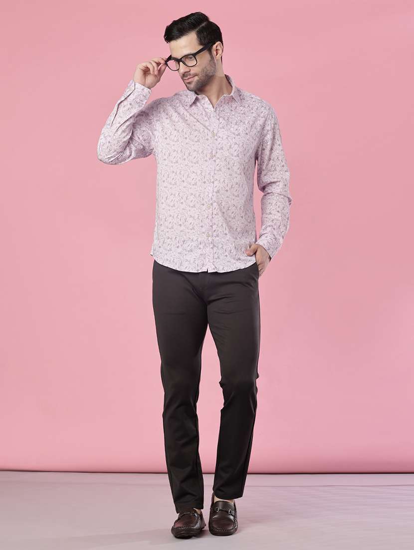 men solid mid rise flat front casual trouser - 21987882 -  Standard Image - 4