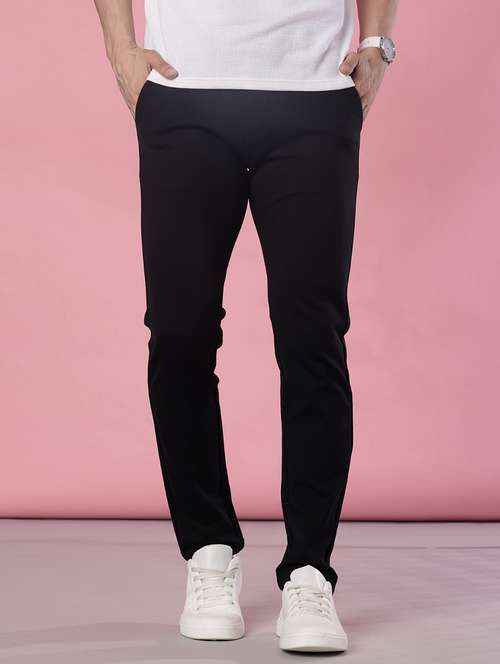 men solid mid rise casual chinos - 21987883 - Standard Image - 0
