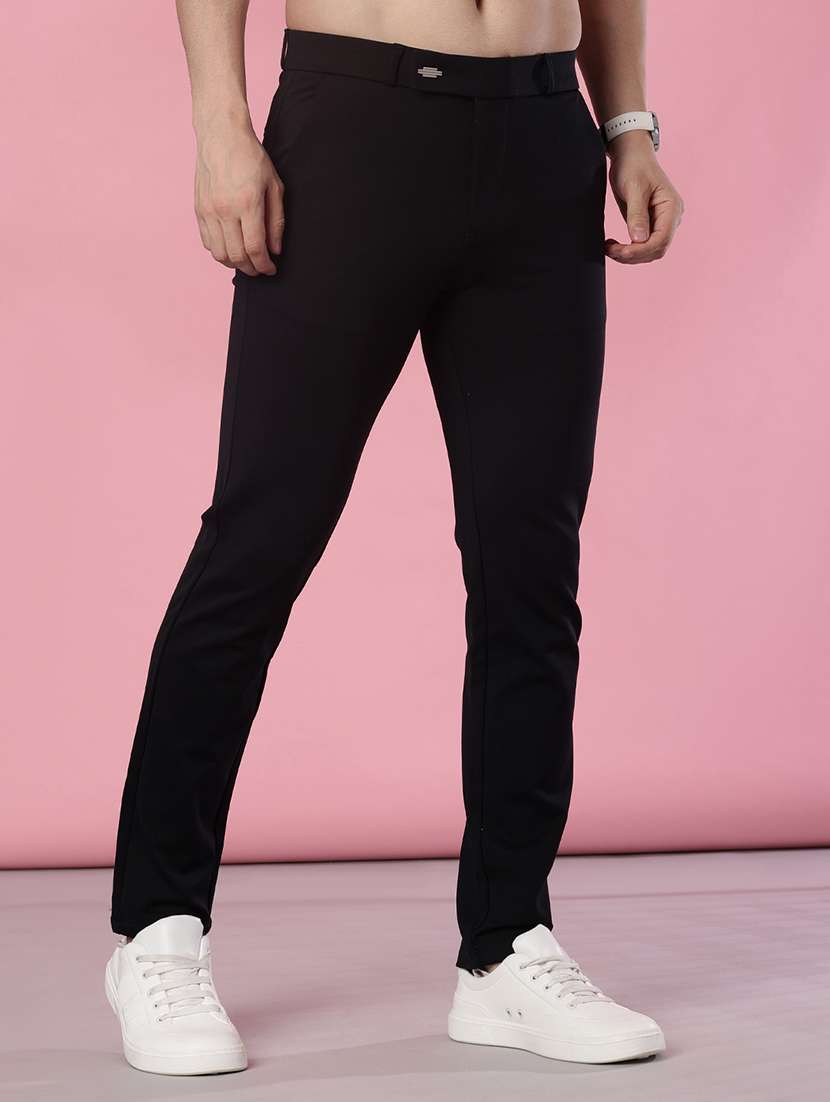 men solid mid rise casual chinos - 21987883 - Standard Image - 1