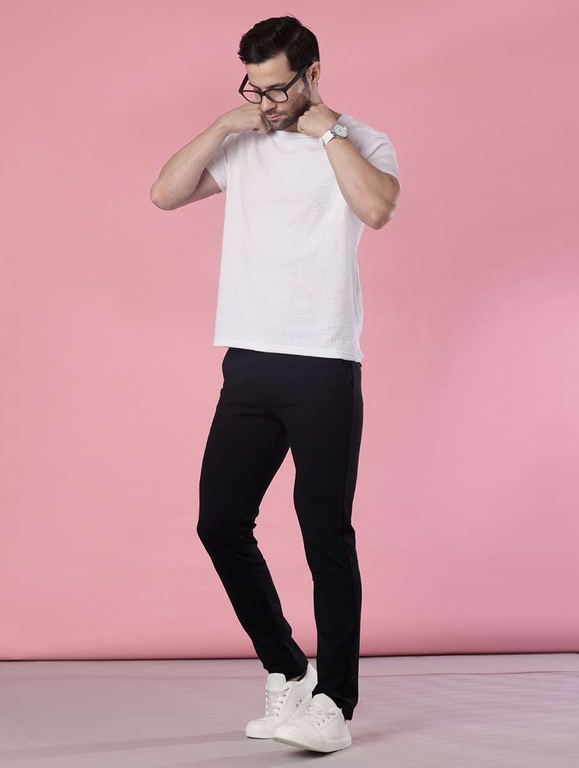 men solid mid rise casual chinos - 21987883 - Standard Image - 4