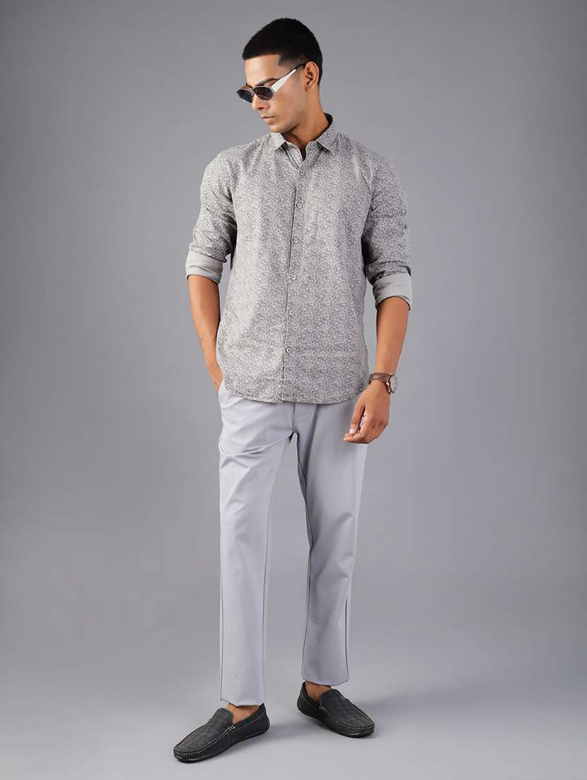 men solid mid rise flat front casual trouser - 21987885 -  Standard Image - 4