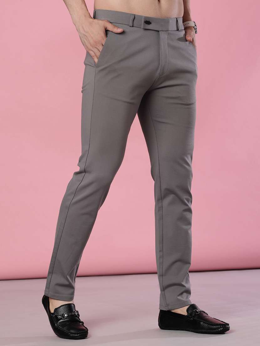 men solid mid rise casual chinos - 21987887 -  Standard Image - 1