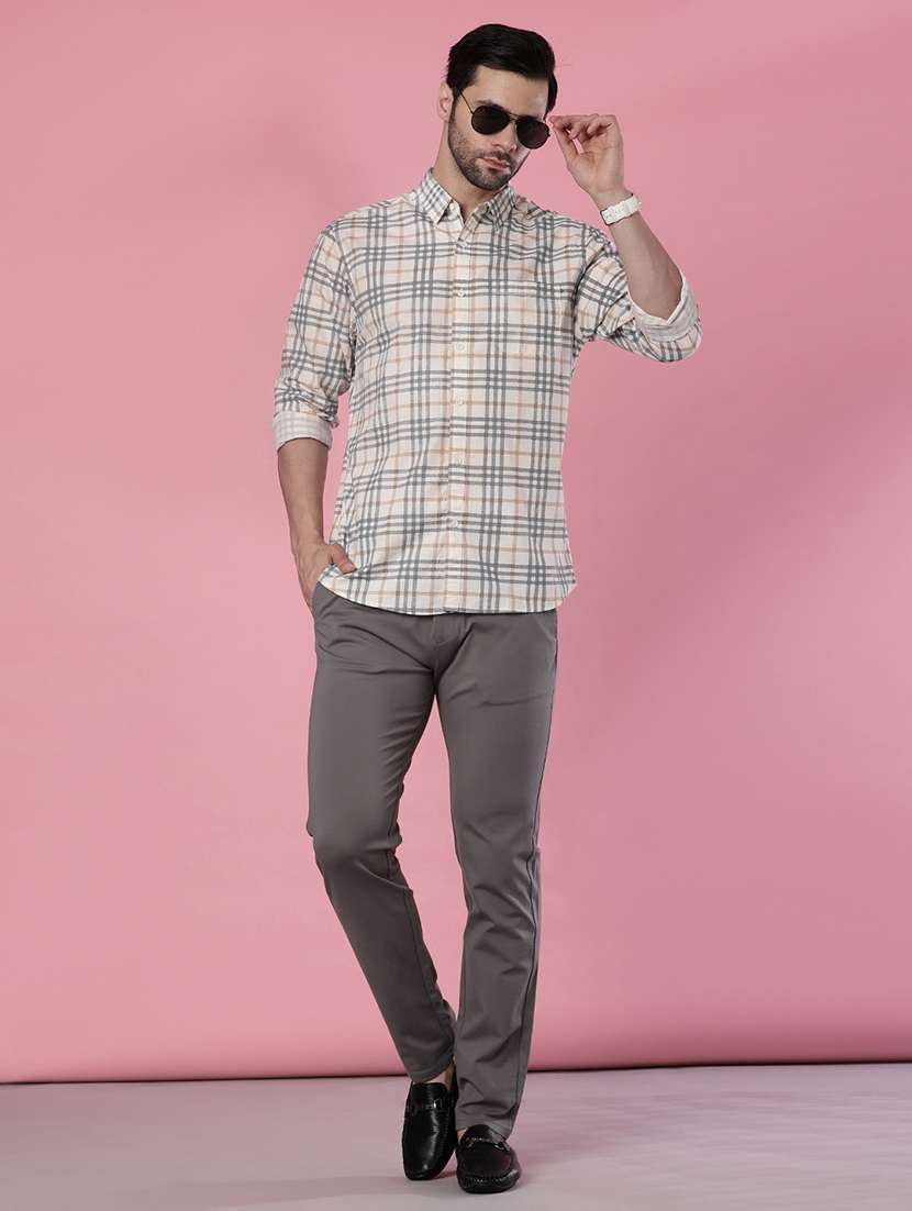 men solid mid rise casual chinos - 21987887 -  Standard Image - 4