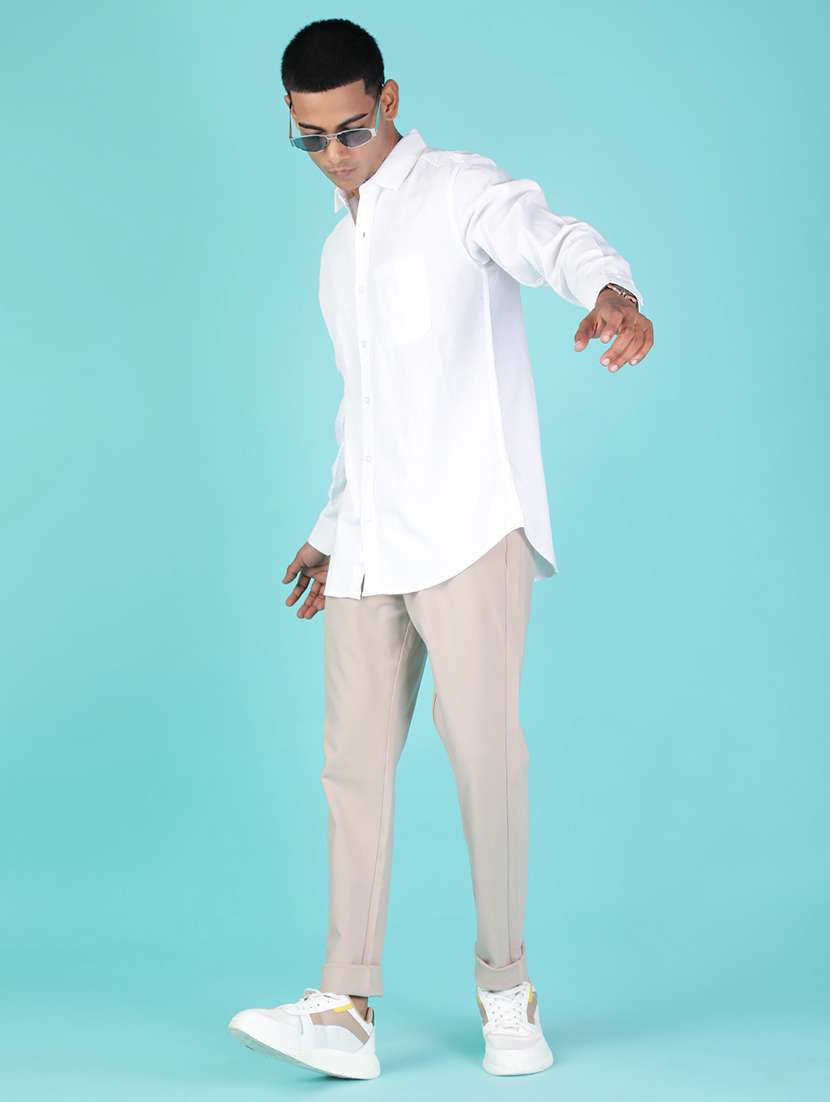 men solid mid rise casual chinos - 21987888 -  Standard Image - 4