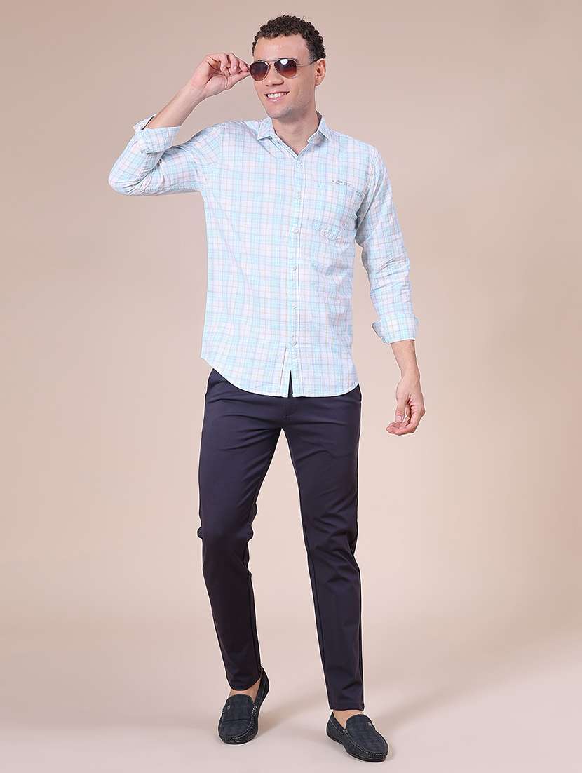 men solid mid rise flat front casual trouser - 21987897 -  Standard Image - 4