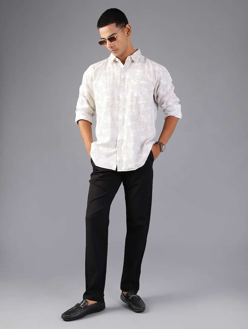 men solid mid rise casual chinos - 21987898 -  Standard Image - 4