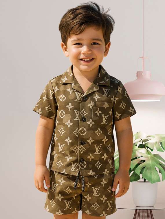 boys printed shirt & shorts co-ords set - 21987948 -  Standard Image - 1