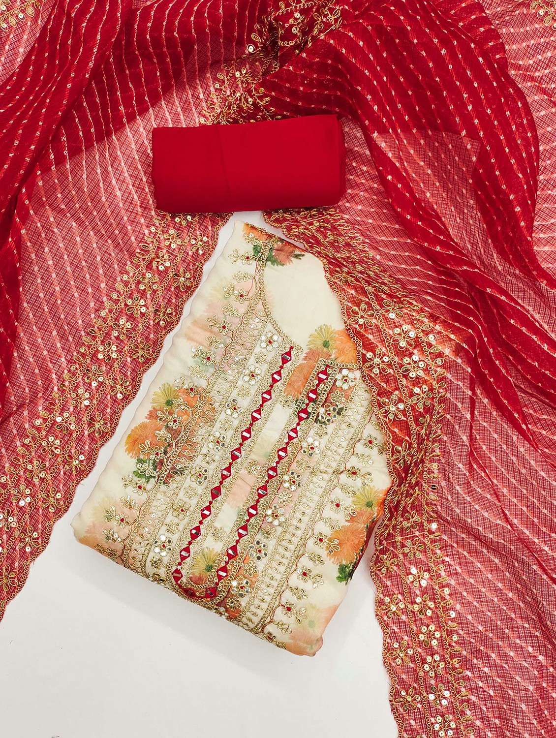 women floral embroidered unstitched suit set - 21987960 -  Standard Image - 1