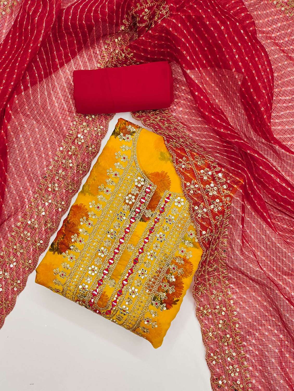 women floral embroidered unstitched suit set - 21987961 -  Standard Image - 1