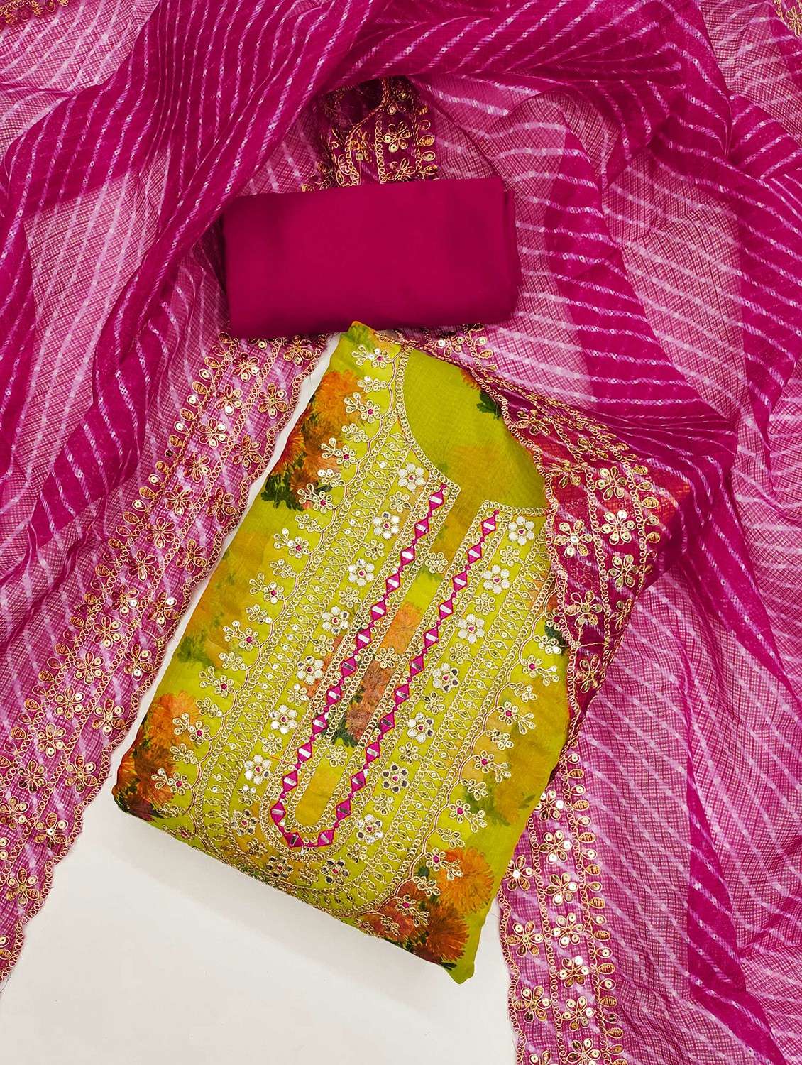 women floral embroidered unstitched suit set - 21987962 -  Standard Image - 1