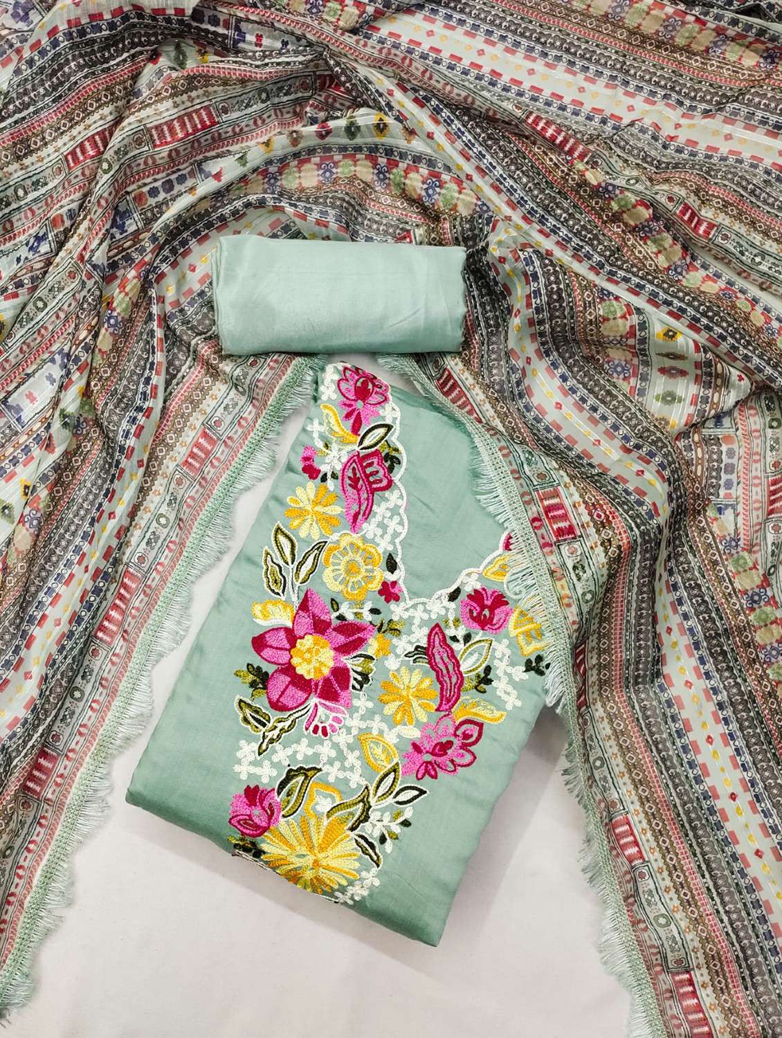 women floral embroidered unstitched suit set - 21987975 -  Standard Image - 1