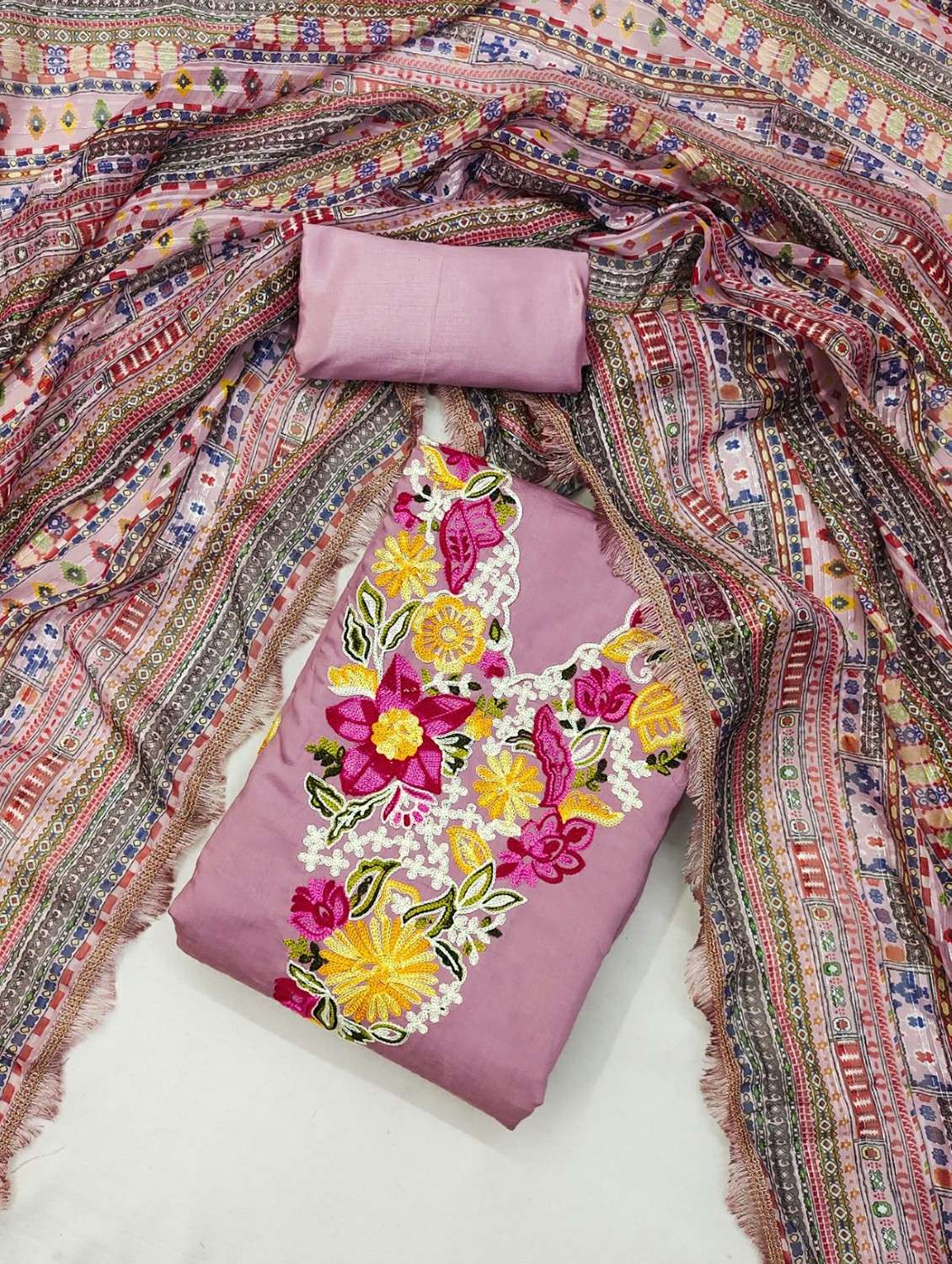 women floral embroidered unstitched suit set - 21987978 -  Standard Image - 1