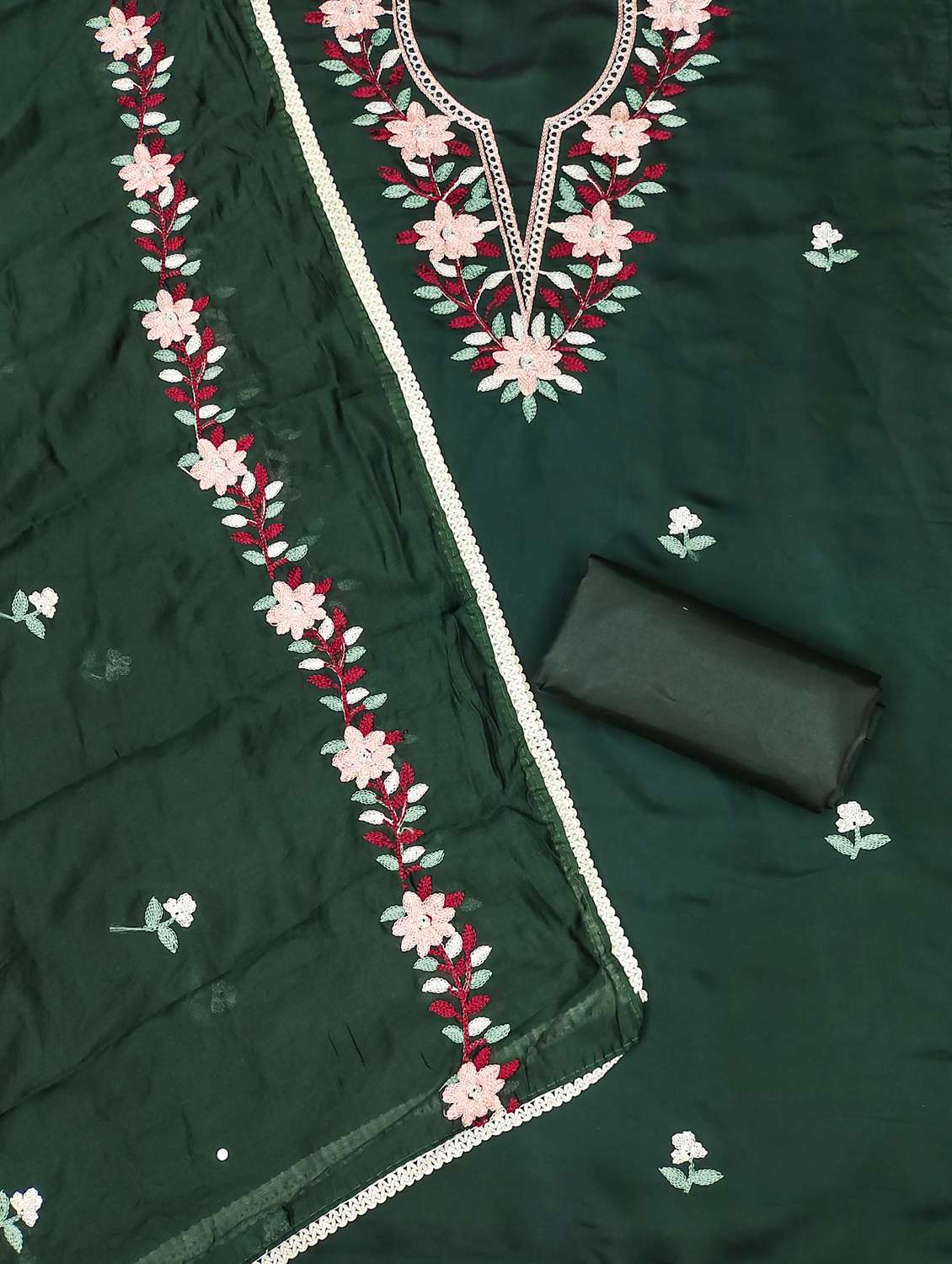 women floral embroidered unstitched suit set - 21987985 -  Standard Image - 4