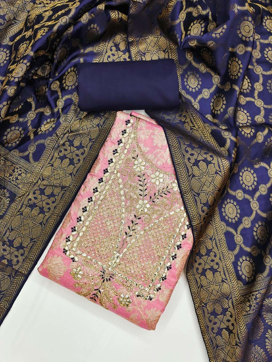 women self design embroidered unstitched suit set - 21987995 -  Standard Image - 1