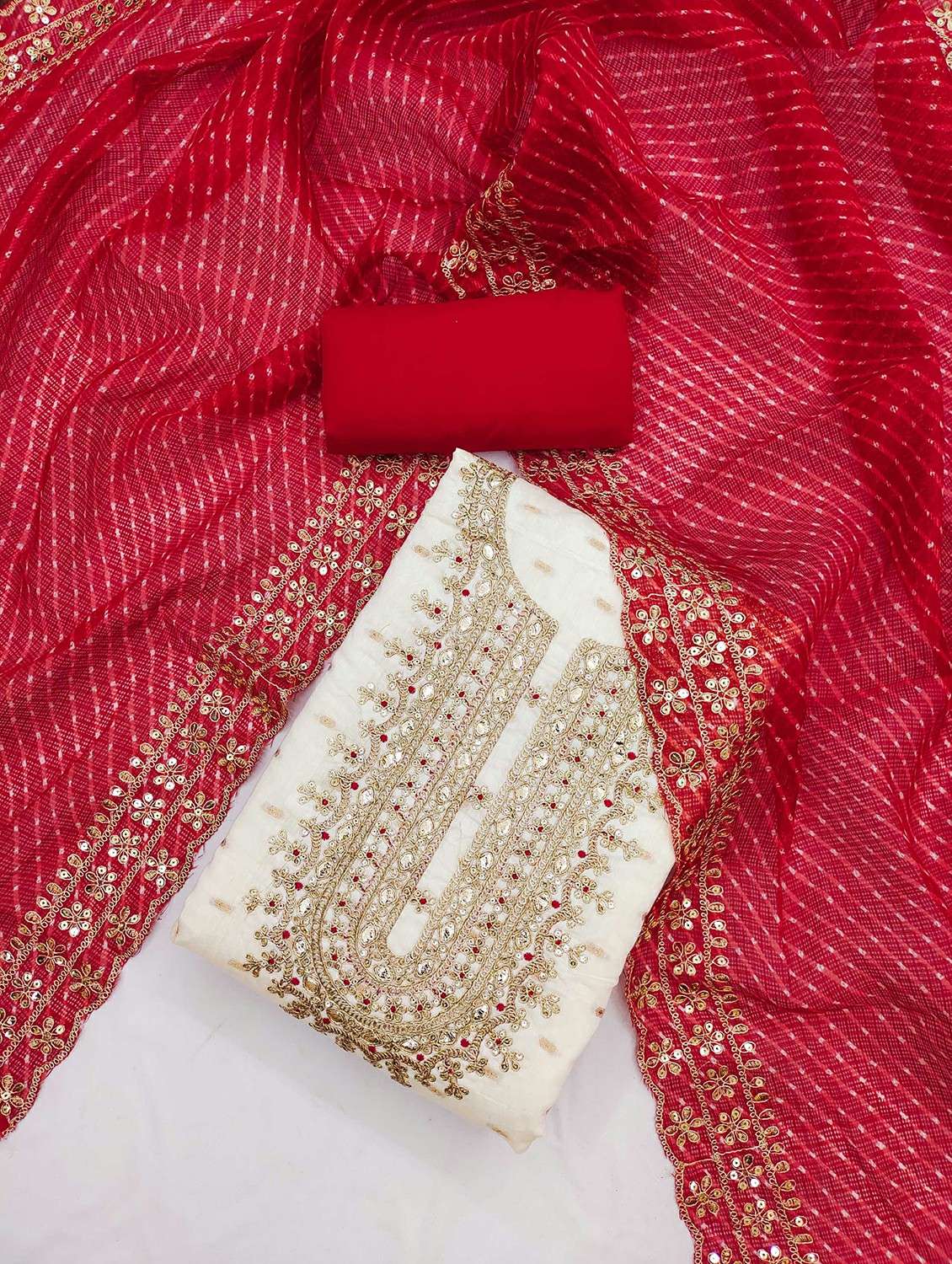 women self design embroidered unstitched suit set - 21988007 -  Standard Image - 1