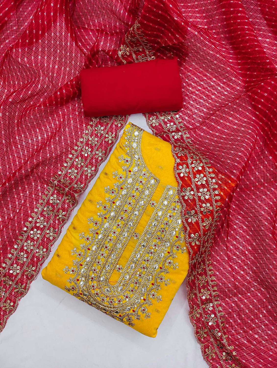 women self design embroidered unstitched suit set - 21988008 -  Standard Image - 1