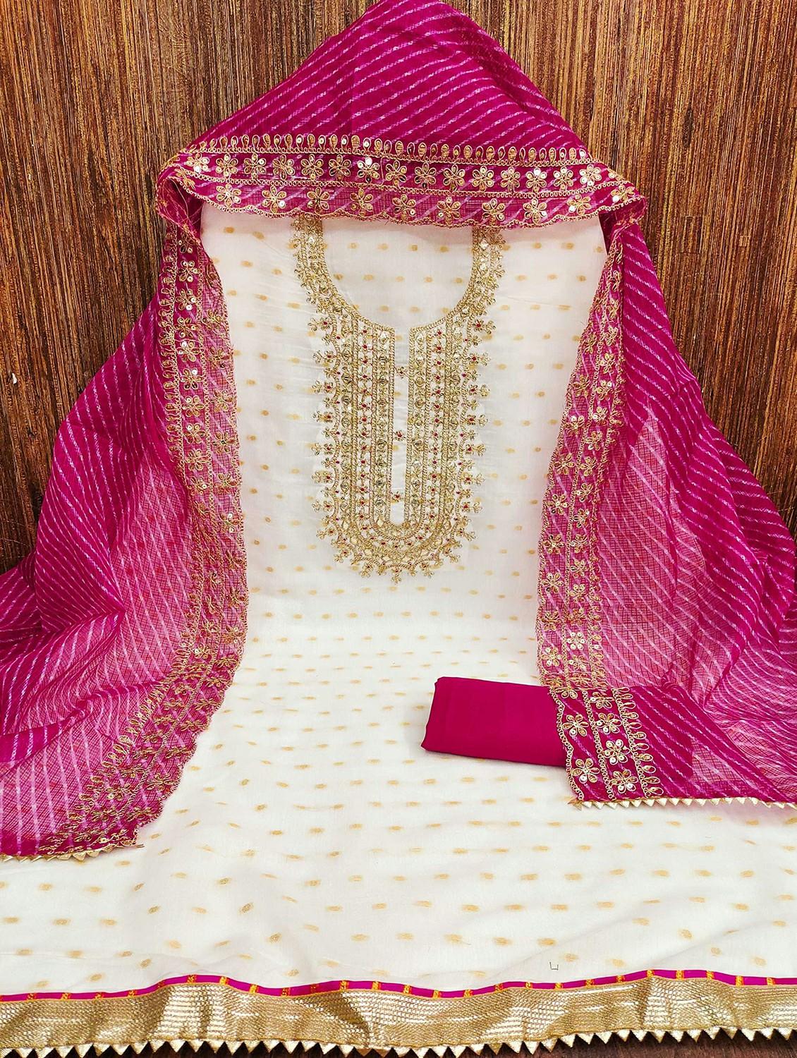 women self design embroidered unstitched suit set - 21988010 -  Standard Image - 1
