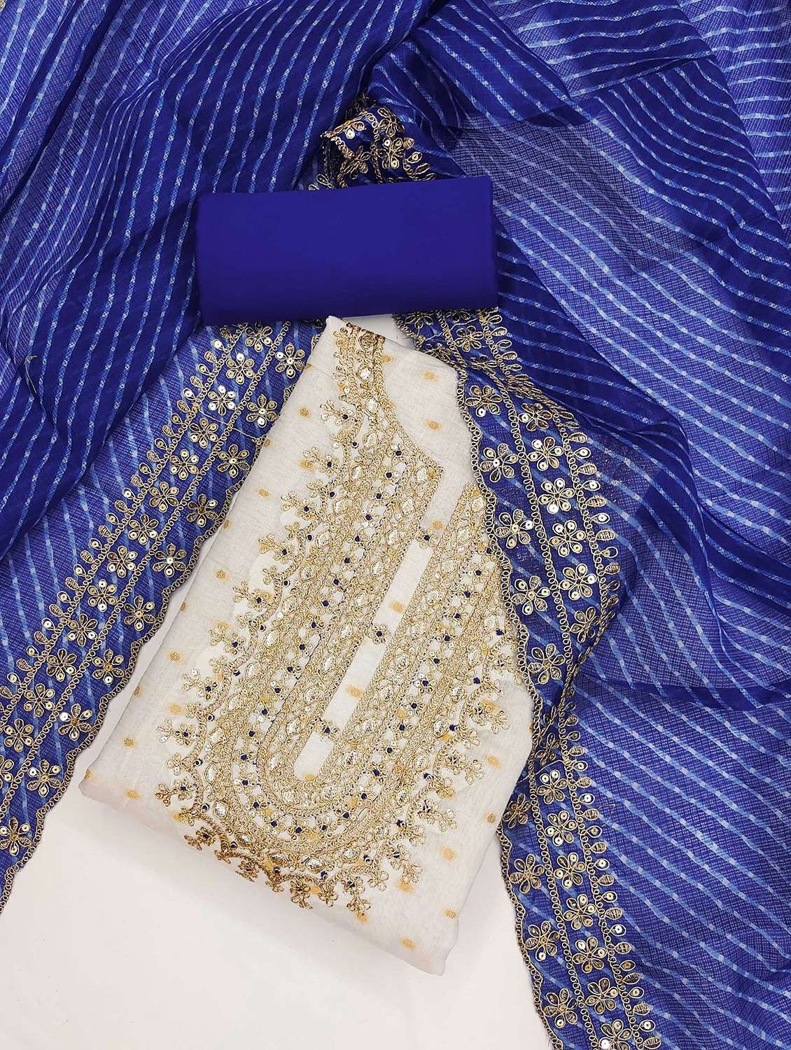 women self design embroidered unstitched suit set - 21988011 -  Standard Image - 1