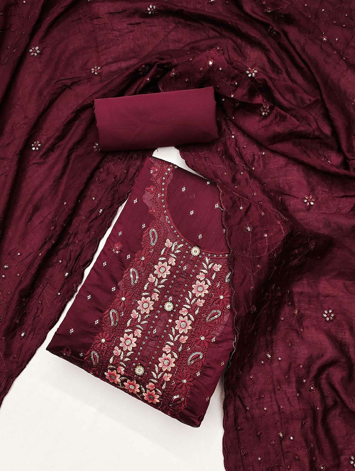 women self design embroidered unstitched suit set - 21988168 -  Standard Image - 1