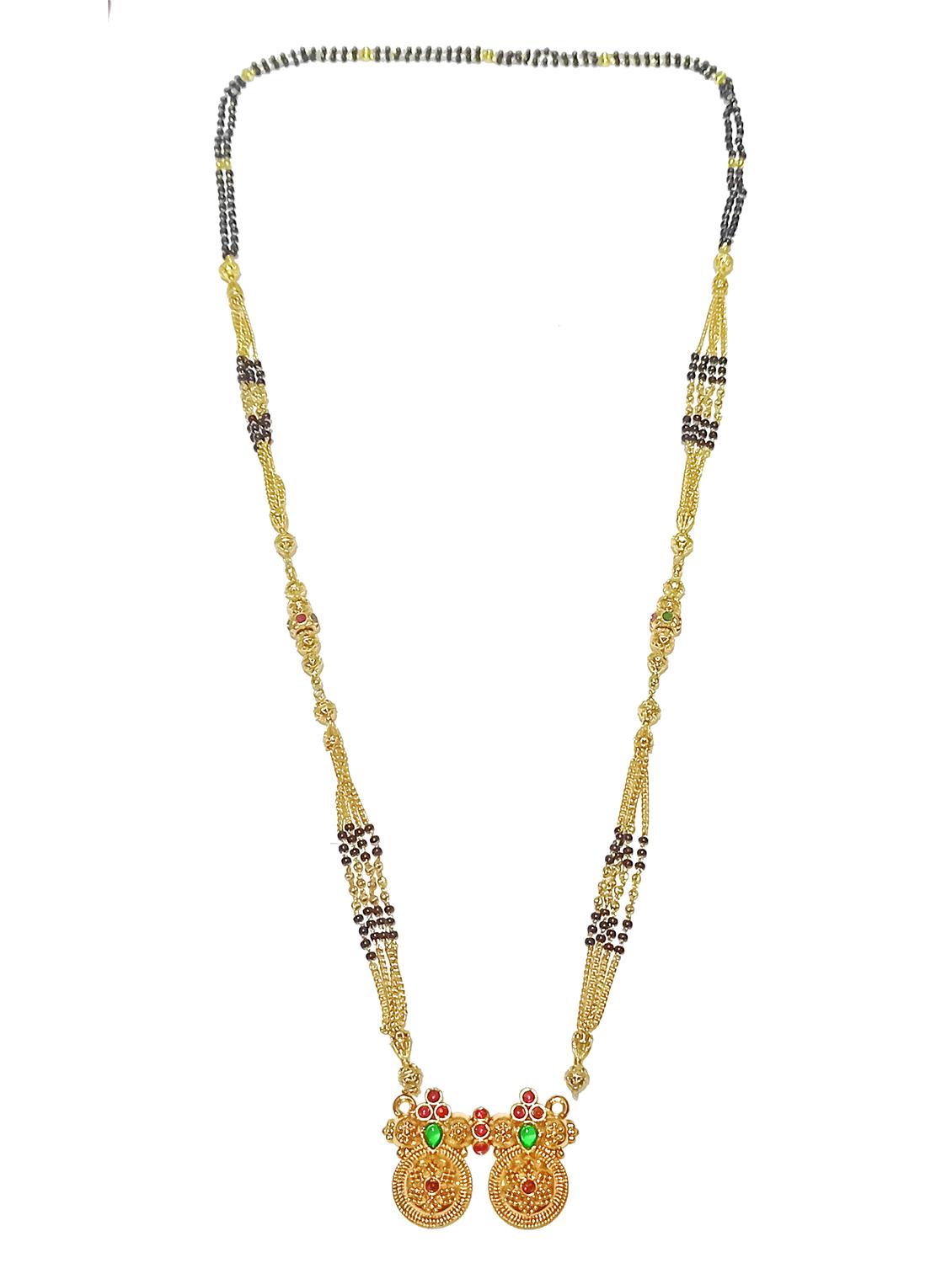 women gold plated mangalsutra   - 21988233 -  Standard Image - 1