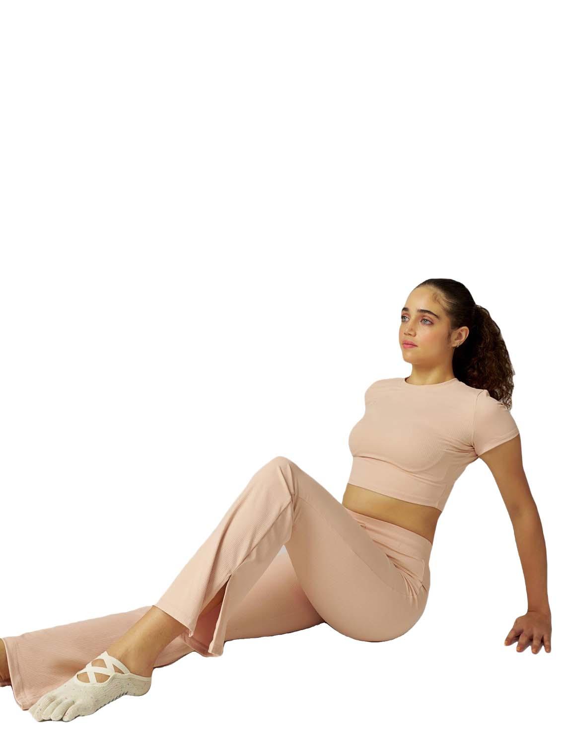 women pink solid short sleeve crop top - 21988237 -  Standard Image - 1