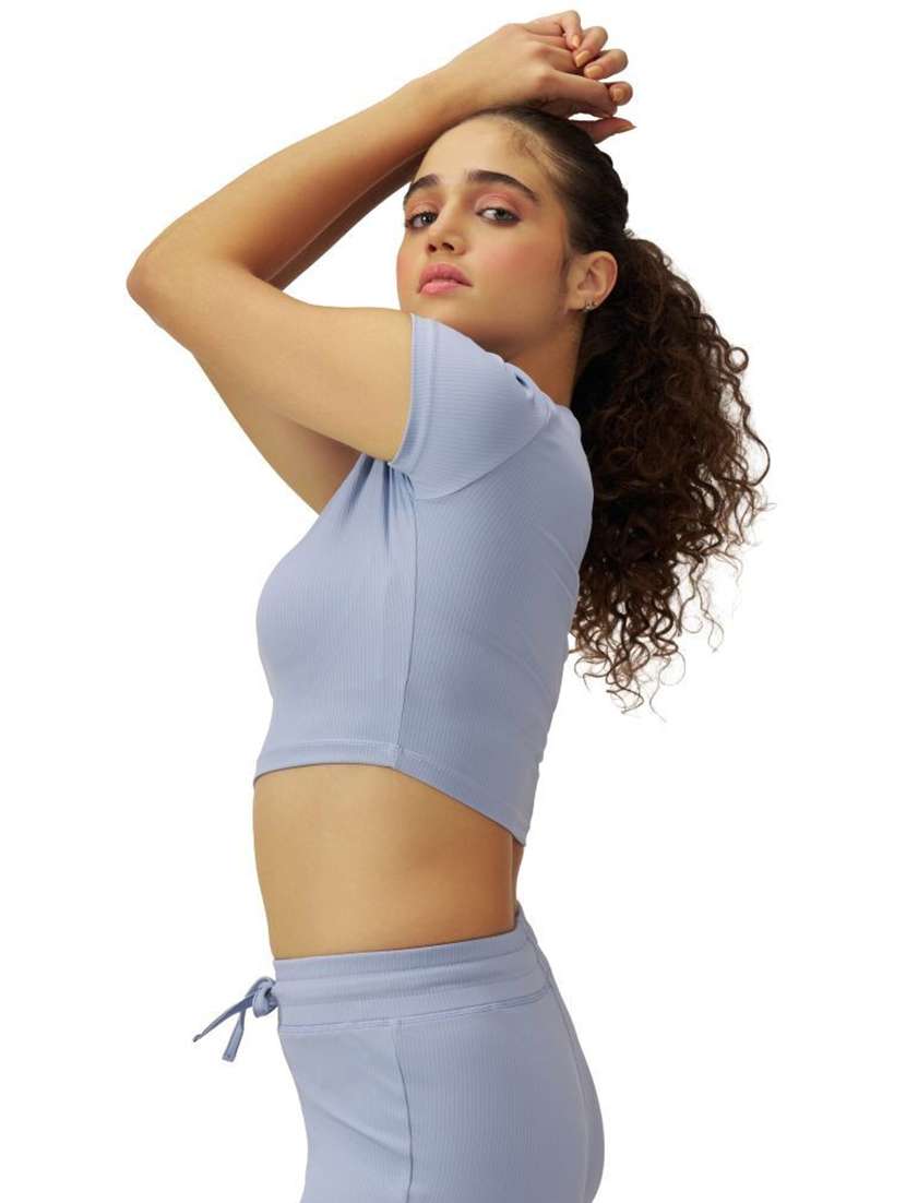 women solid high rise ankle length legging