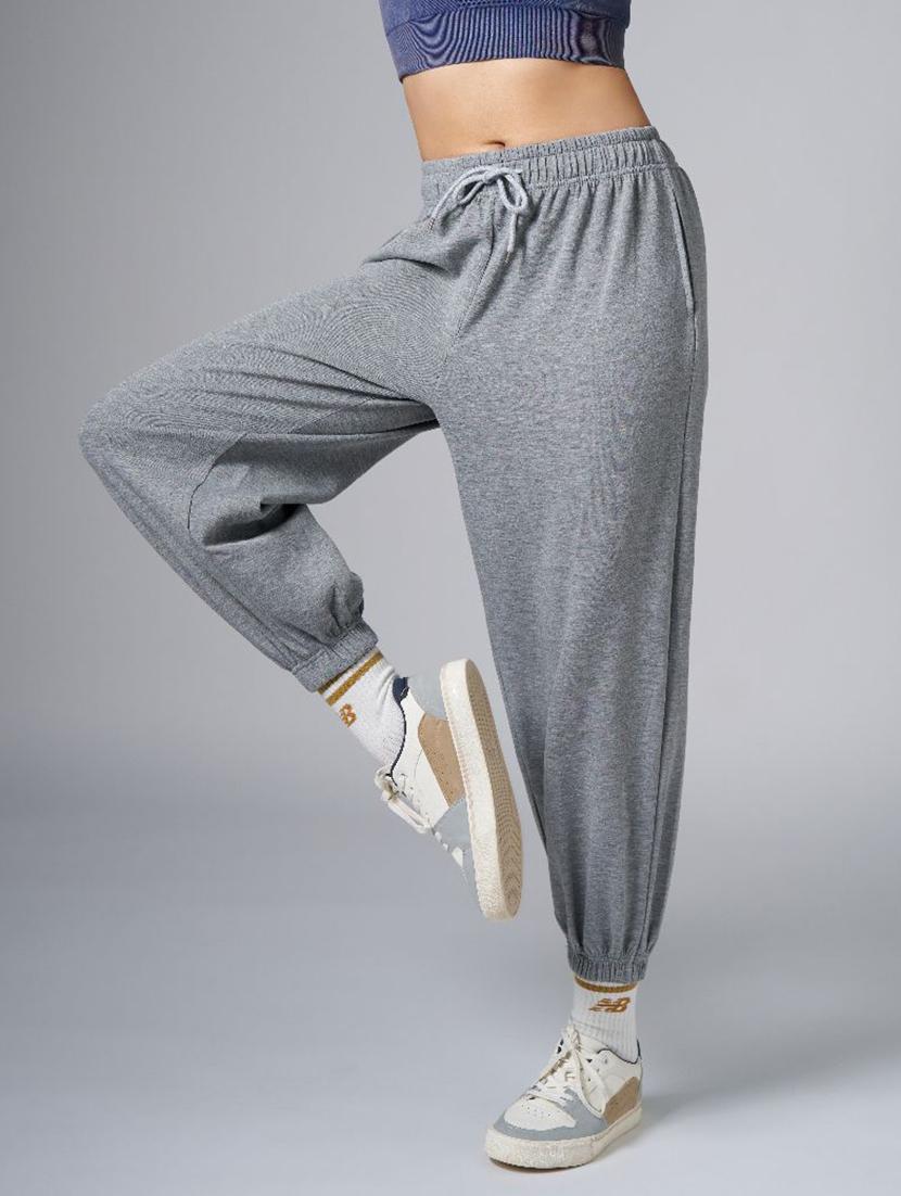 women grey solid mid rise relaxed fit jogger - 21988247 - Standard Image - 1
