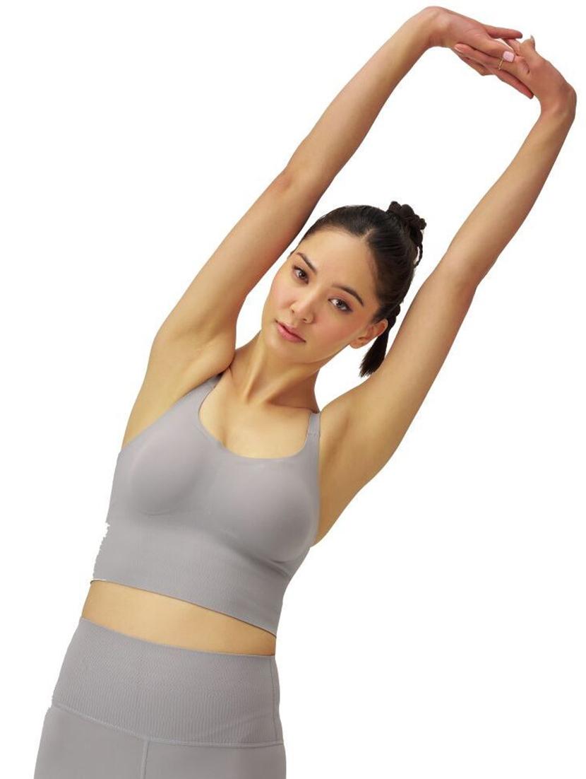 women grey solid sports bra - 21988250 -  Standard Image - 1