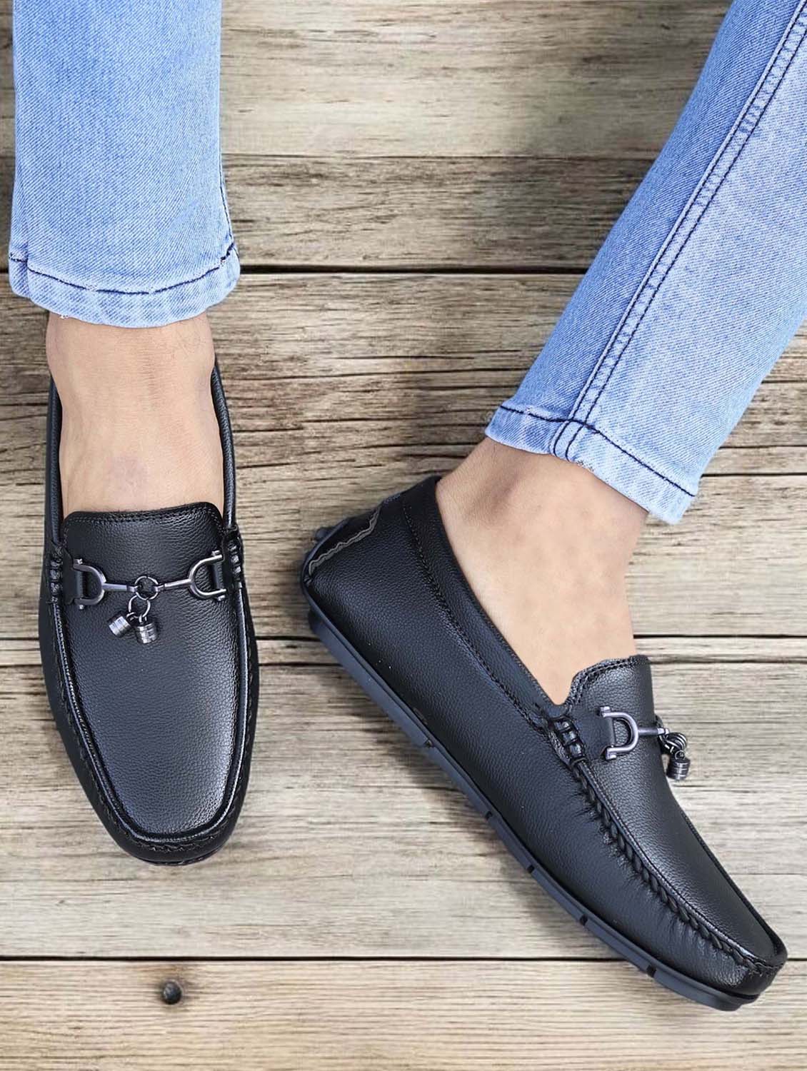 men black slip on horsebit loafer - 21988269 - Standard Image - 1