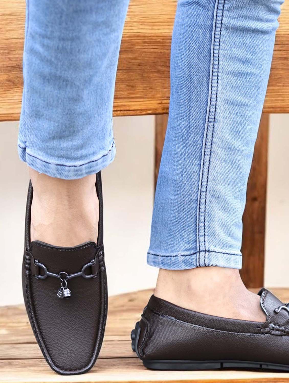 men brown slip on horsebit loafer - 21988270 - Standard Image - 1