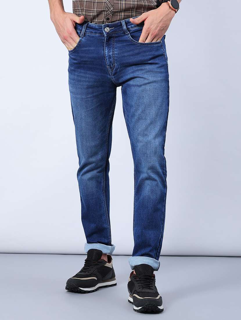men washed mid rise full length jeans - 21988356 -  Standard Image - 1