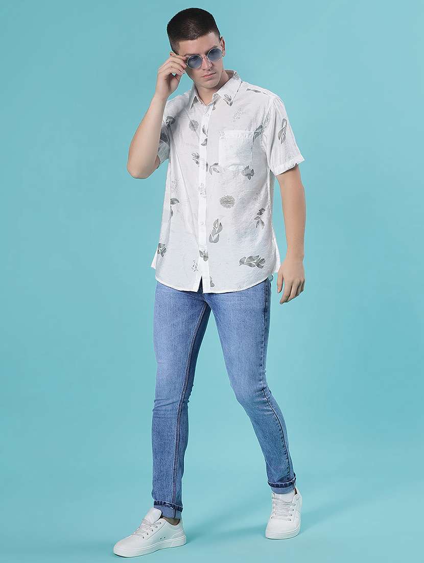 men printed short sleeve regular fit casual shirt - 21988490 -  Standard Image - 4