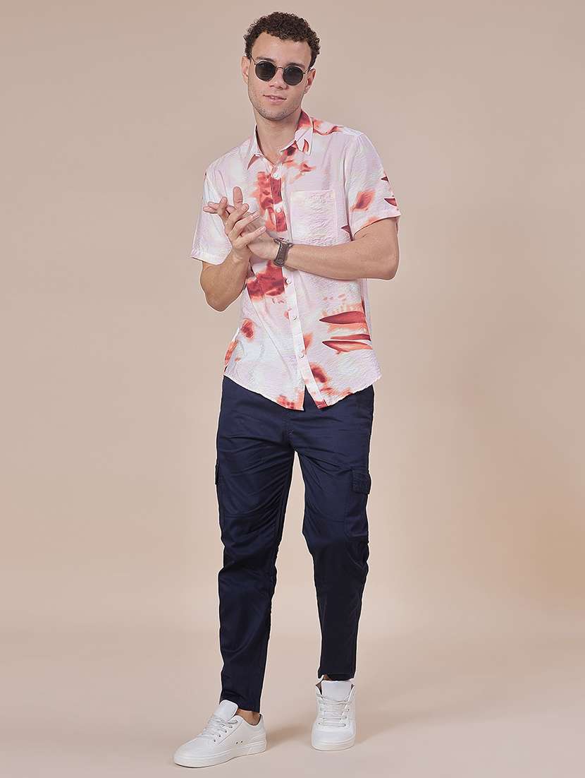 men printed short sleeve regular fit casual shirt - 21988491 -  Standard Image - 4