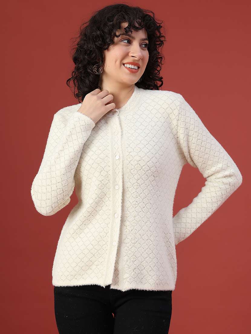 women self design long sleeve cardigan - 21988525 -  Standard Image - 1