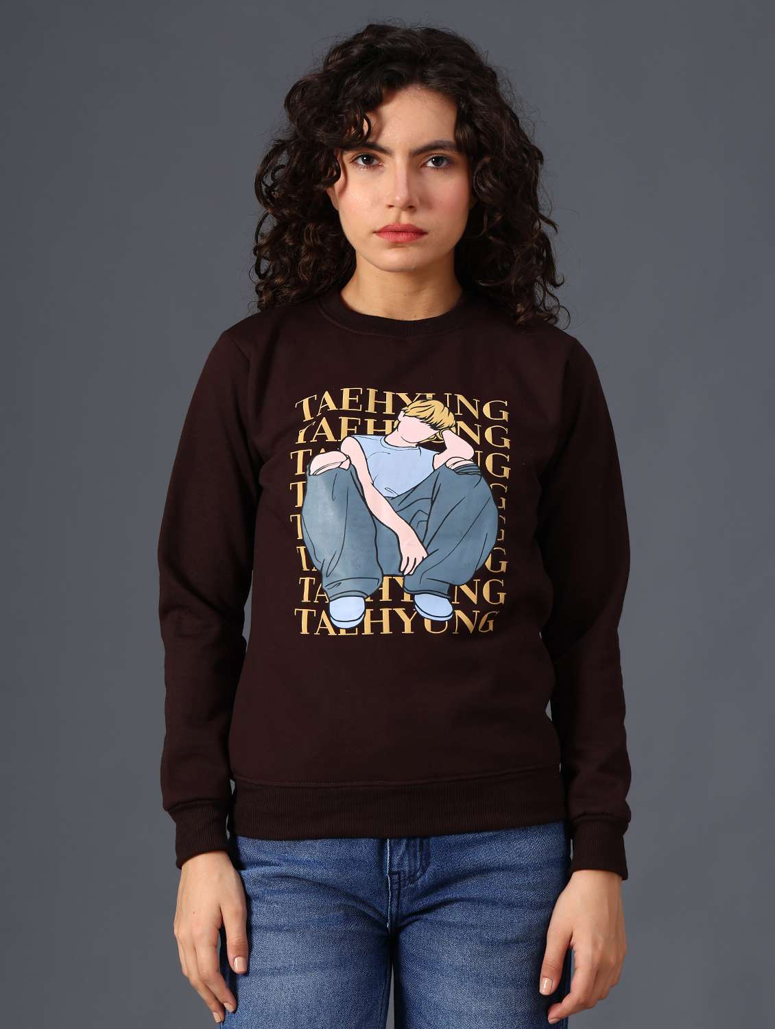 women printed long sleeve sweatshirt - 21988559 -  Standard Image - 1
