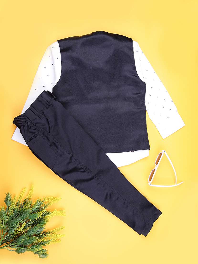 boys self design trouser & shirt with waist coat set - 21988581 -  Standard Image - 1