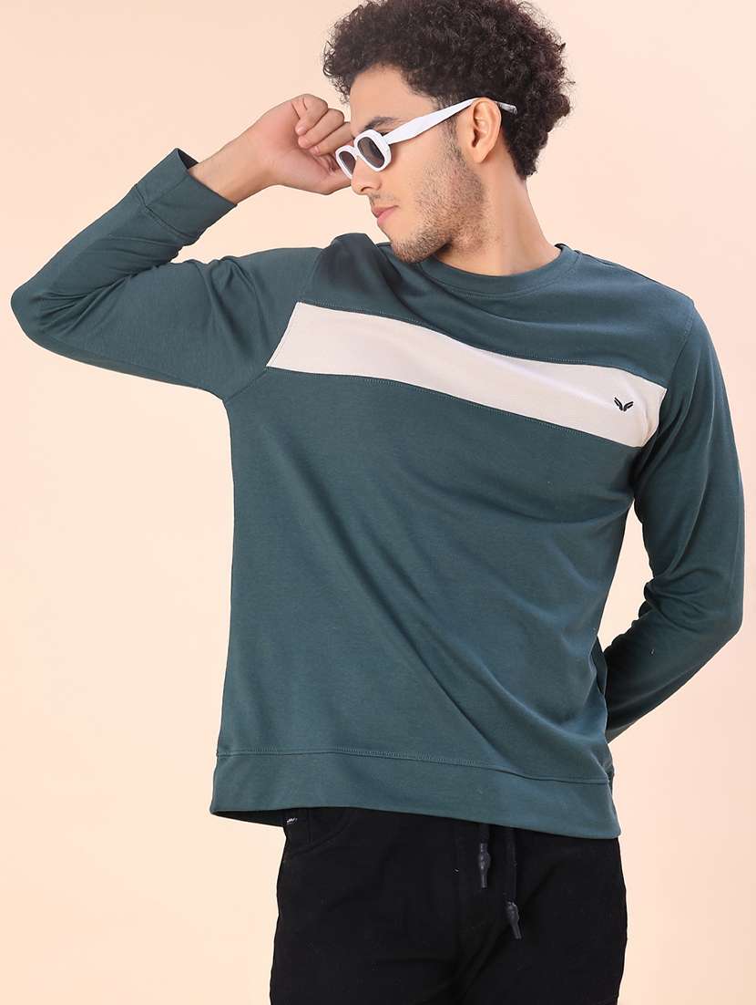 men color block long sleeve regular fit sweatshirt