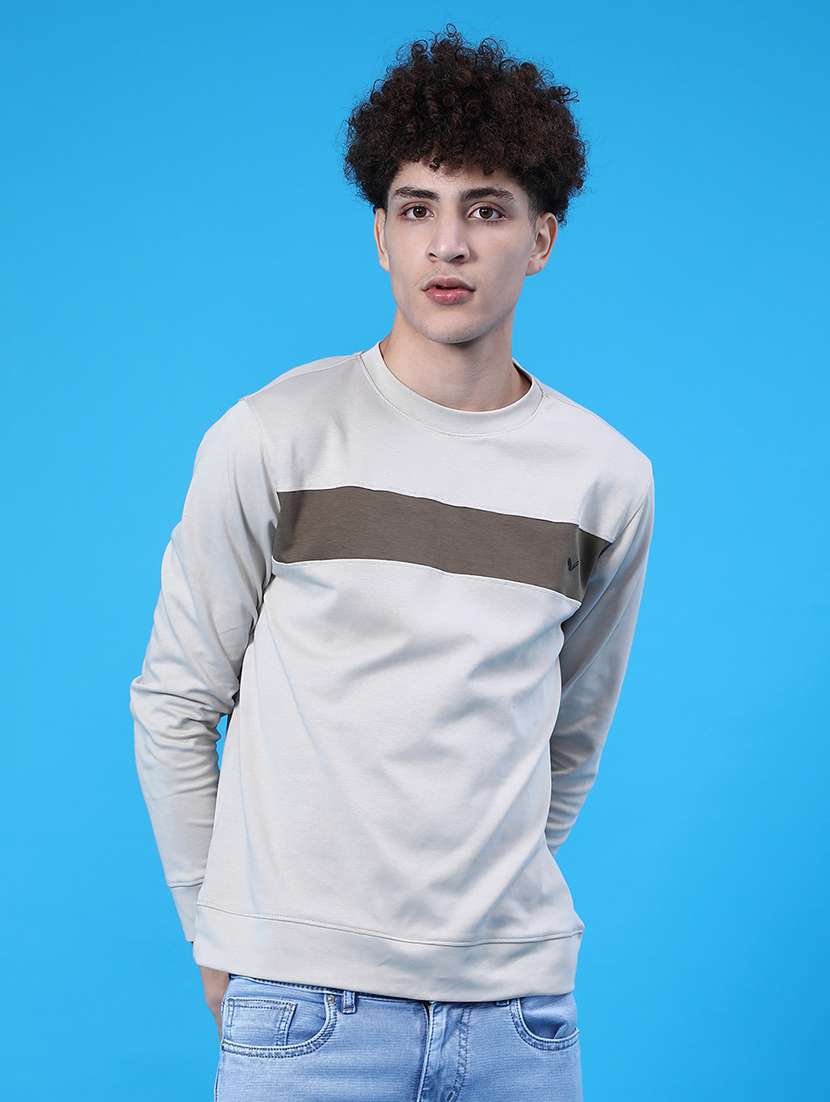 men color block long sleeve regular fit sweatshirt - 21988600 -  Standard Image - 1