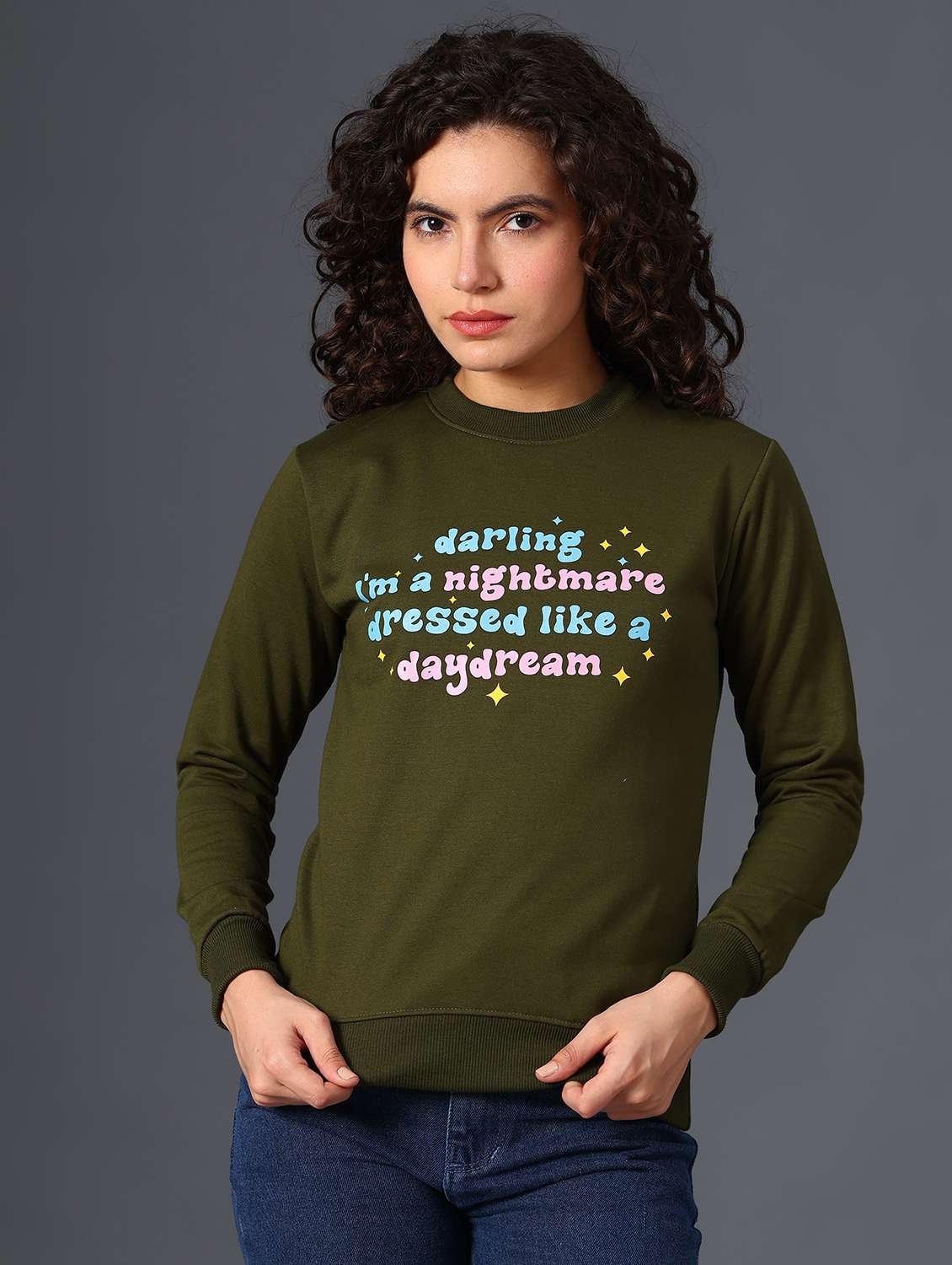 women printed long sleeve sweatshirt - 21988616 -  Standard Image - 1