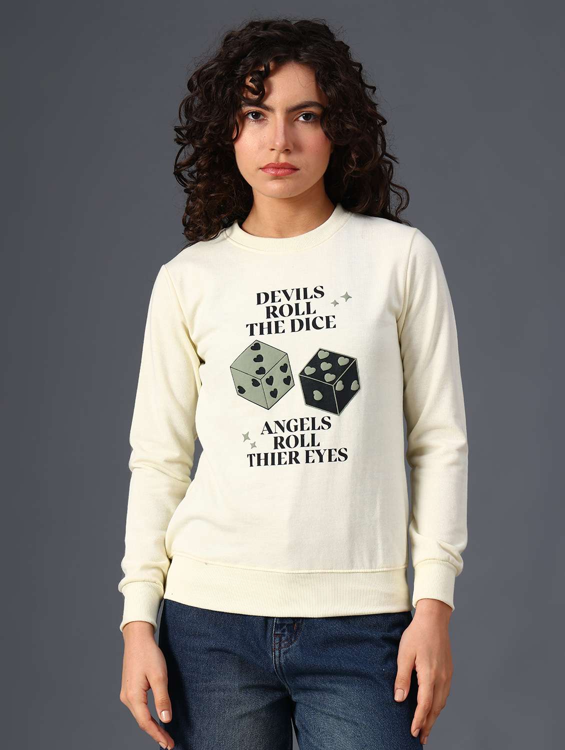 women printed long sleeve sweatshirt - 21988617 -  Standard Image - 1