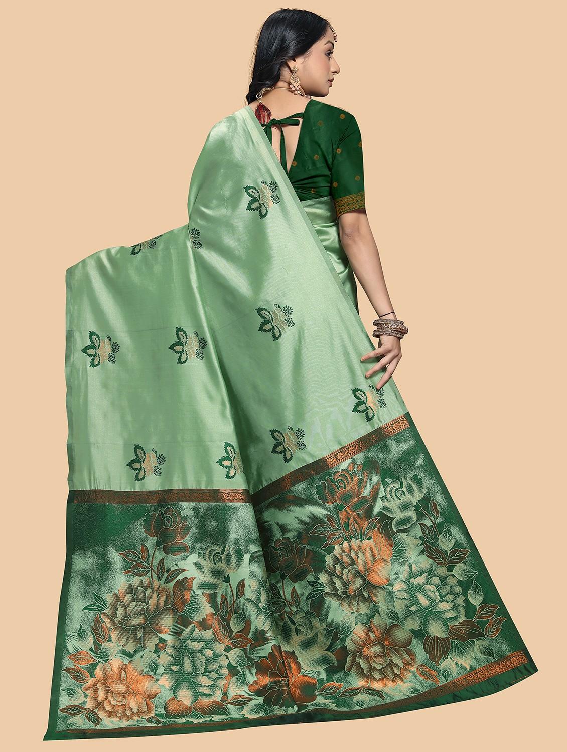 women floral banarasi saree with blouse - 21988697 - Standard Image - 1