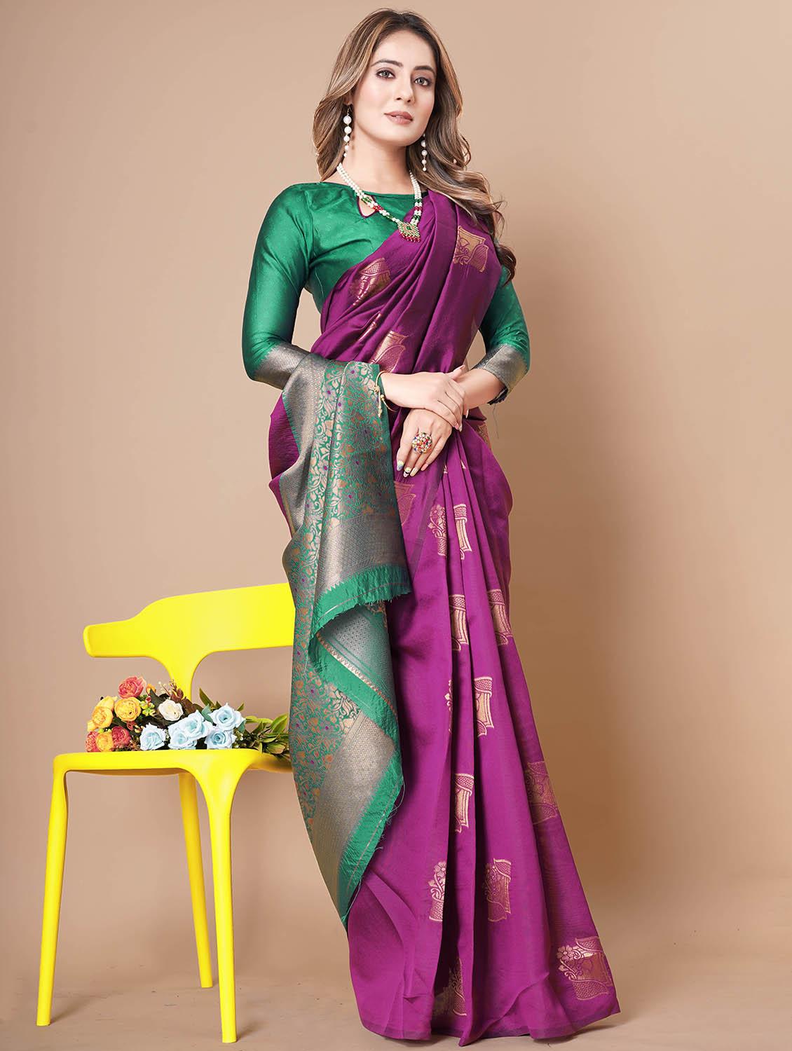 women self design banarasi saree with blouse - 21988707 - Standard Image - 1