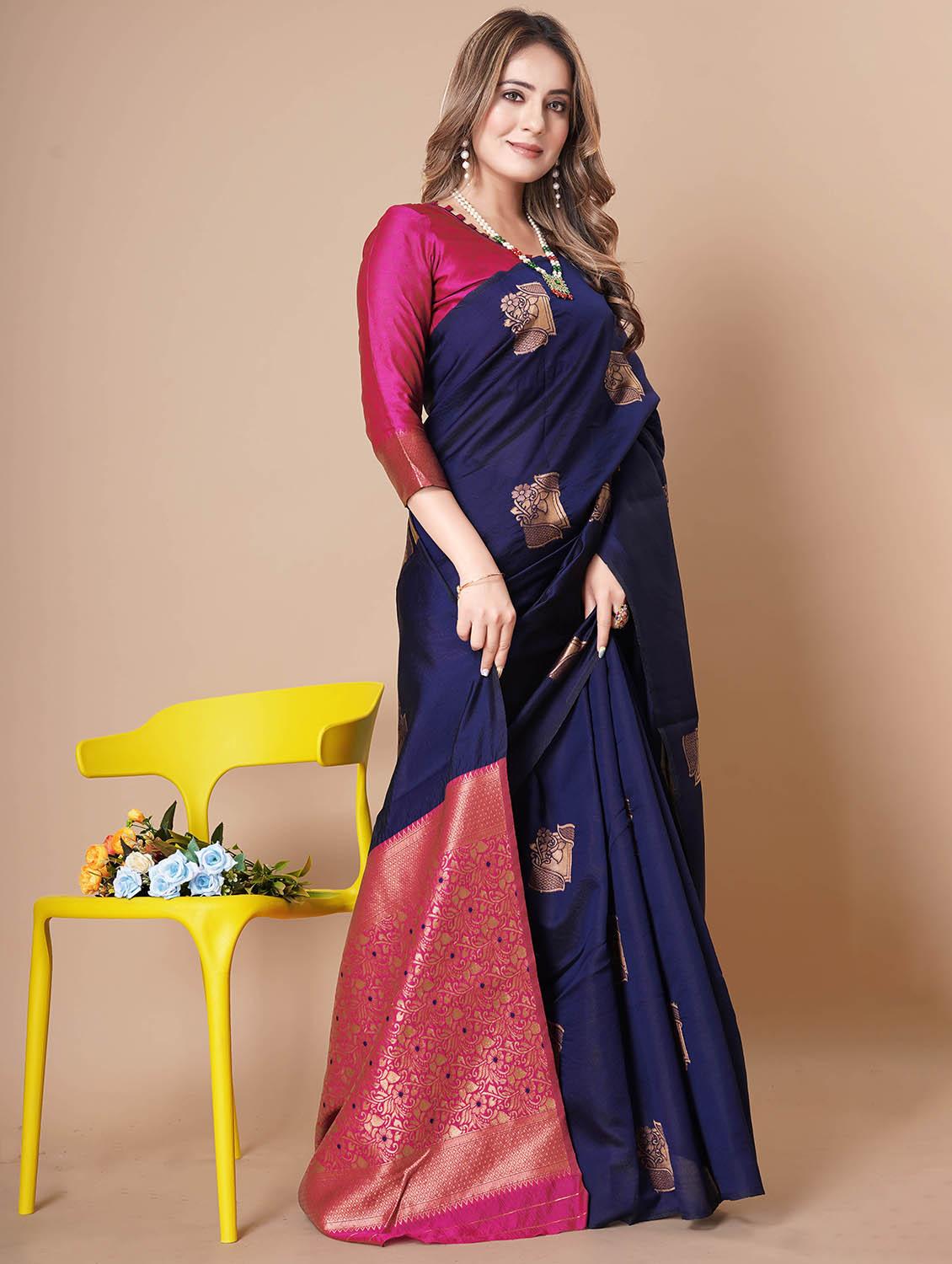 women self design banarasi saree with blouse - 21988709 -  Standard Image - 1