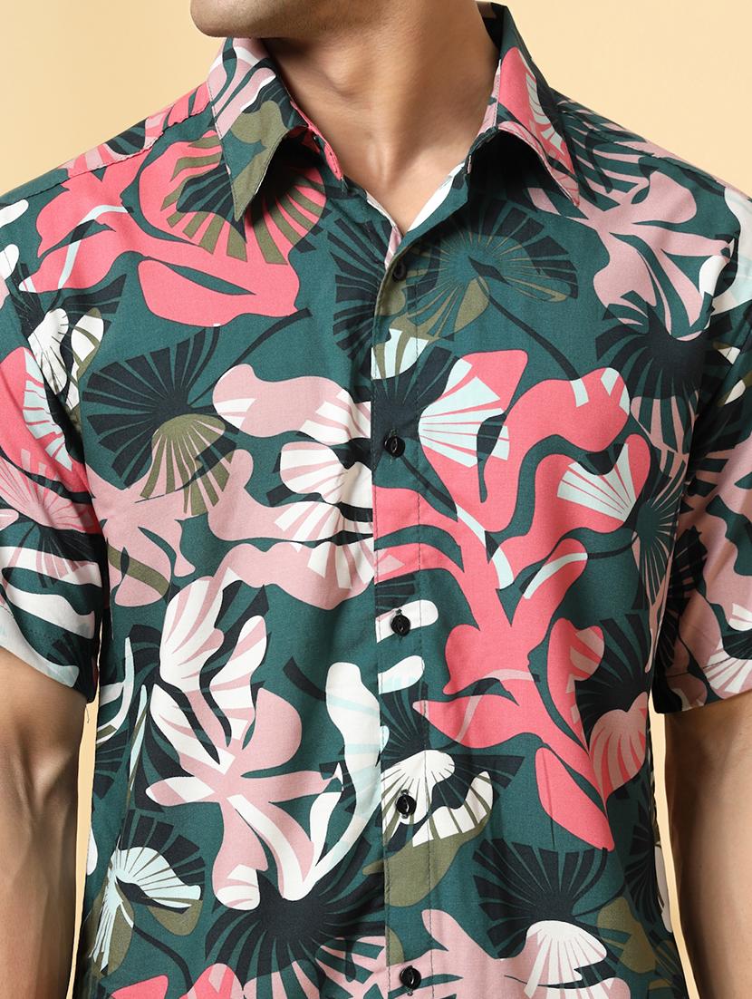 men printed short sleeve regular fit casual shirt - 21988750 - Standard Image - 4