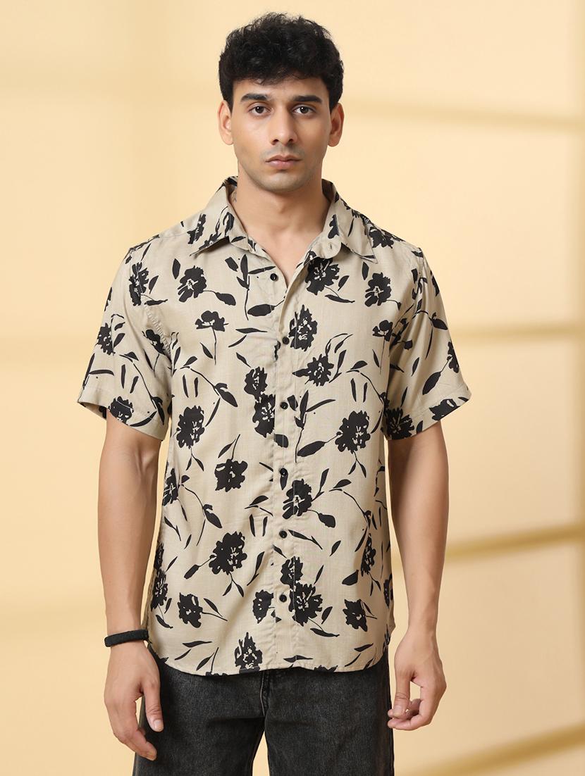 men printed short sleeve regular fit casual shirt - 21988751 - Standard Image - 1