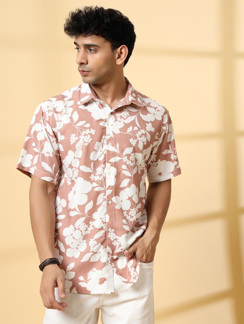 men printed short sleeve regular fit casual shirt - 21988753 -  Standard Image - 1